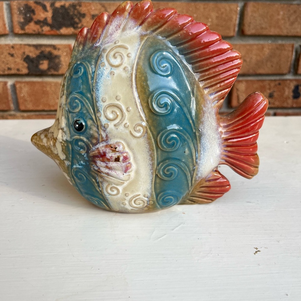 Colorful Ceramic Fish Figurine